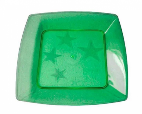 PLASTILANIA - PRATO GRANDE SQUARE VERDE ESCURO - CX.30X10UN
