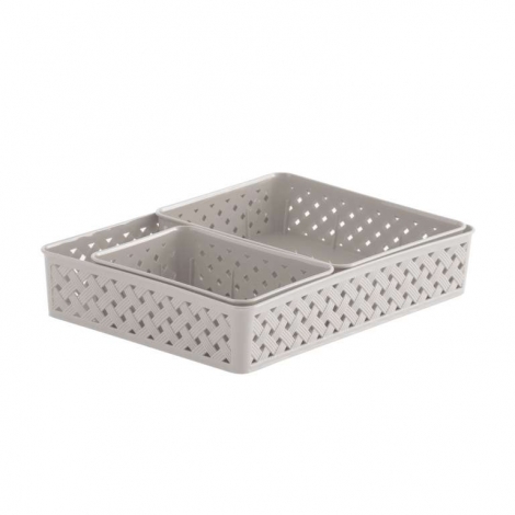 PARAMOUNT - JOGO DE CESTA ORGANIZADORA RATTAN C/ 03 PCS - UN (825)